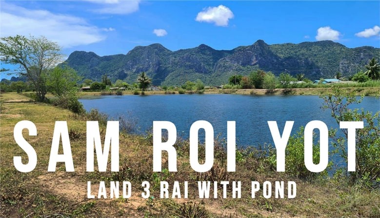 Land for sale 3 rai with pond in Sam roi yot